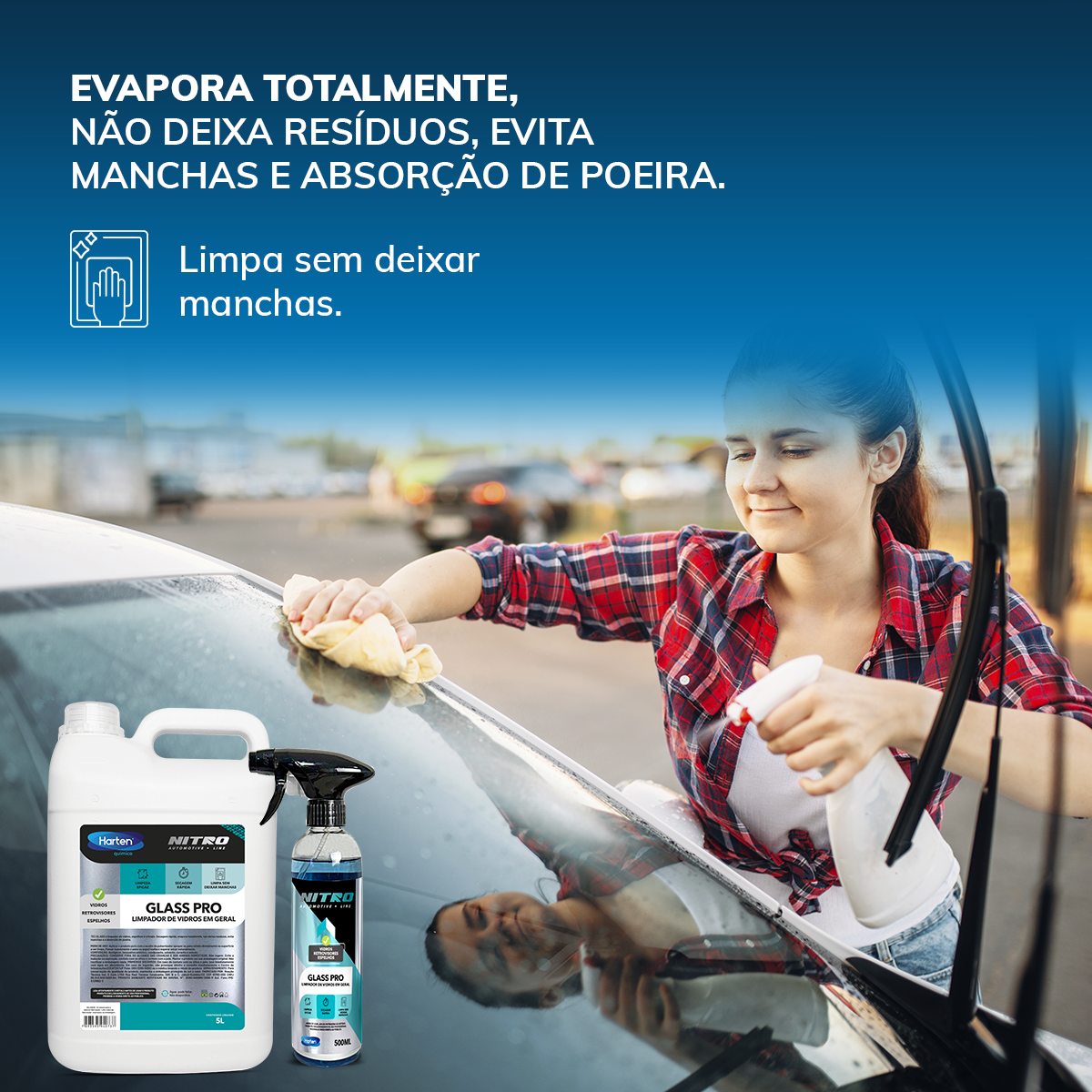 Glass Pro- Limpa Vidros Espelhos Parabrisa